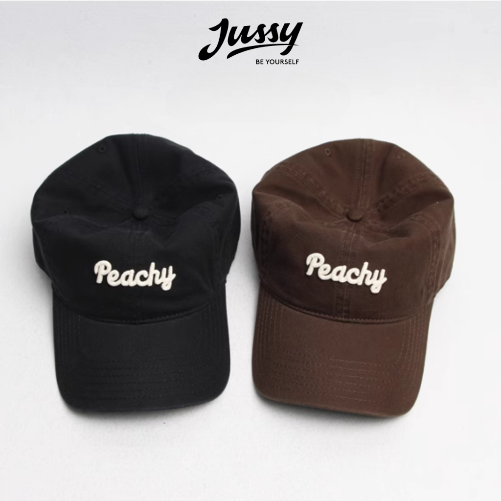 Mũ Lưỡi Trai Nam Nữ PEACHY Jussy Official Chất Vải Kaki Dày Nhiều Màu Hot Trend Form Mềm Có Khóa Thu To Nhỏ