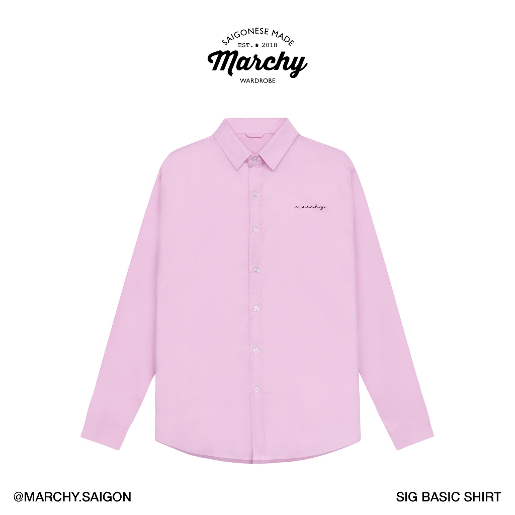 MARCHY - Sig Basic Shirt - Áo sơ mi trơn