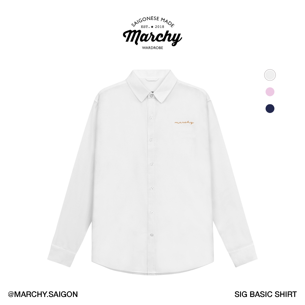 MARCHY - Sig Basic Shirt - Áo sơ mi trơn