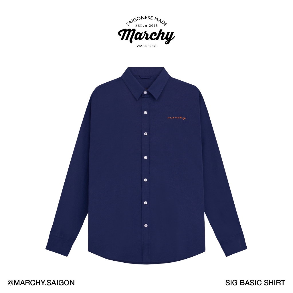 MARCHY - Sig Basic Shirt - Áo sơ mi trơn