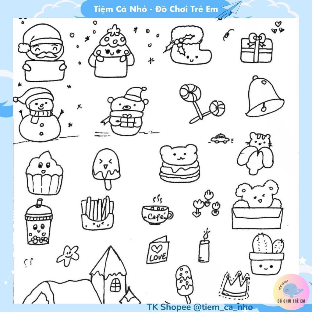 Tranh tô màu sticker dễ thương cho các bé tập tô vẽ
