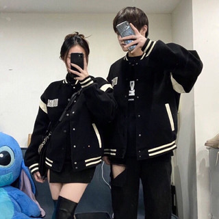 Áo Khoác Bomber Phối Trắng Hot Trend🥰Áo Bomber Bóng Chày In chữ Unisex