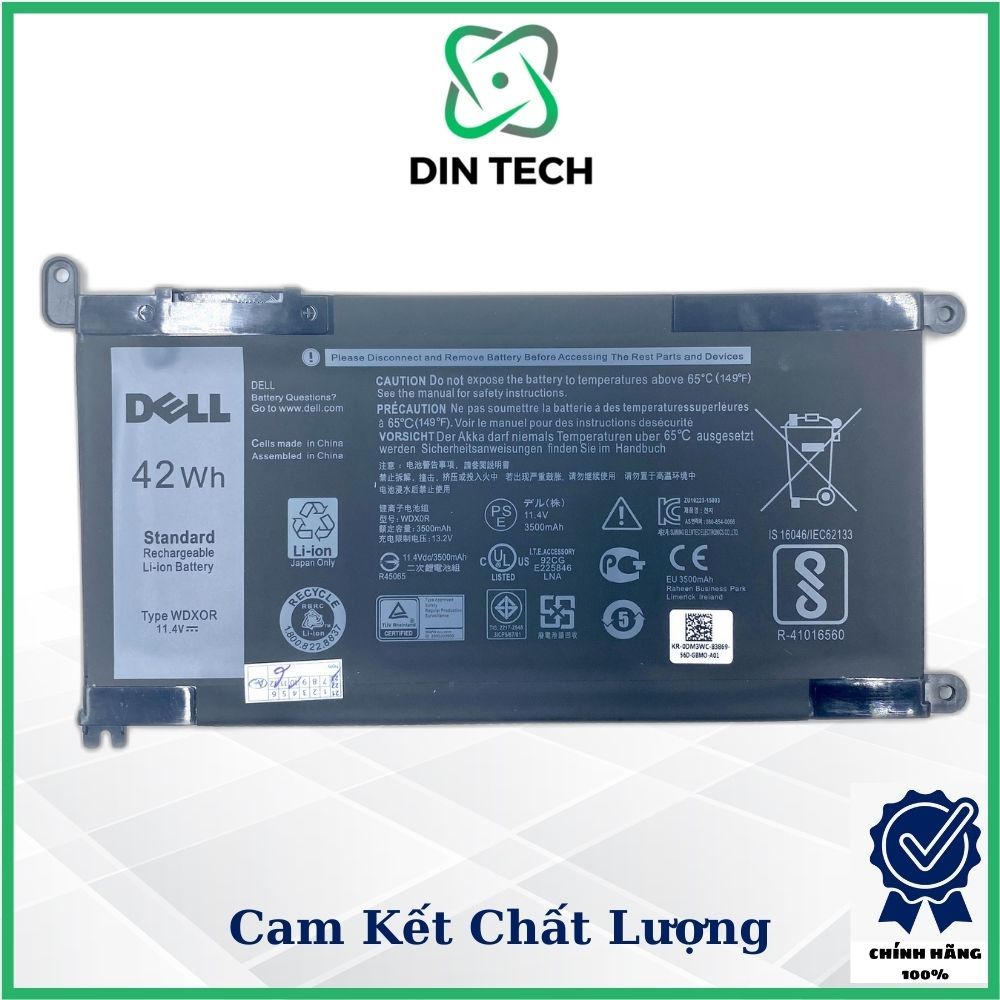 Pin DELL WDXOR 42Wh Pin DELL 5567 5568 Pin Laptop Dell Inspirion Vostro 14 3480 5467 5471 5480 3180 3189 5468 7579 5368