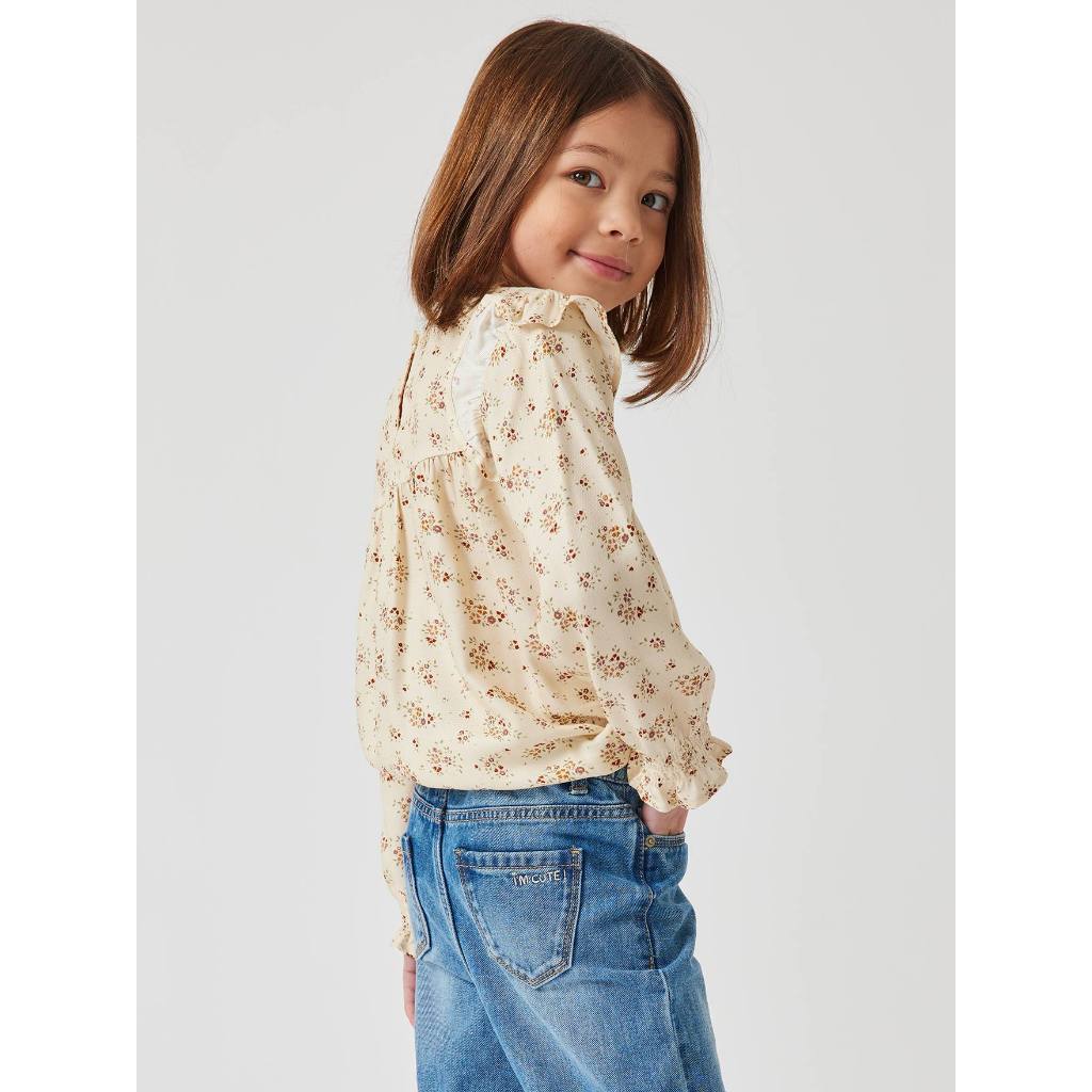 Áo sơ mi hoa be xuất Pháp cho bé gái AVB001