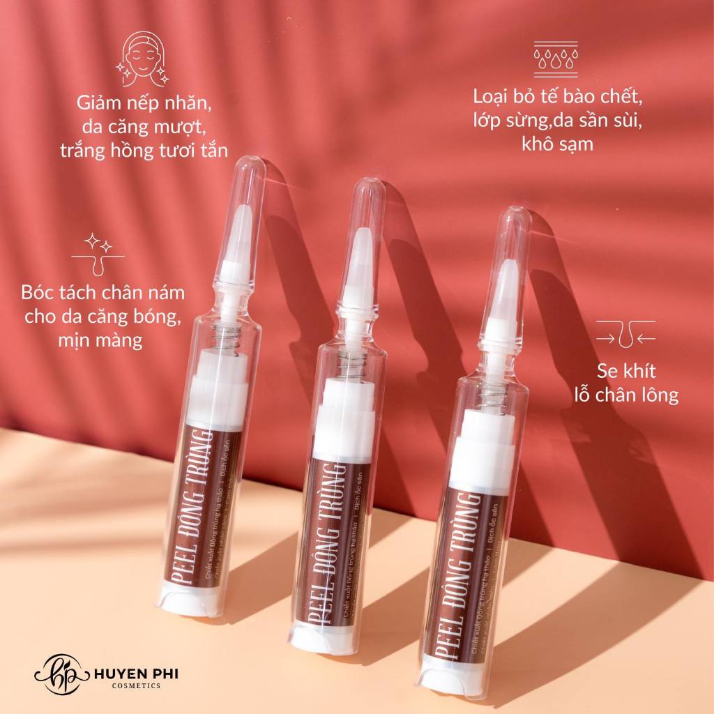Peel Da Đông Trùng Tươi HUYỀN PHI Chính Hãng 10ml Bóc Tách Nám Tái Tạo Da Trắng Mịn Không Sưng Đỏ