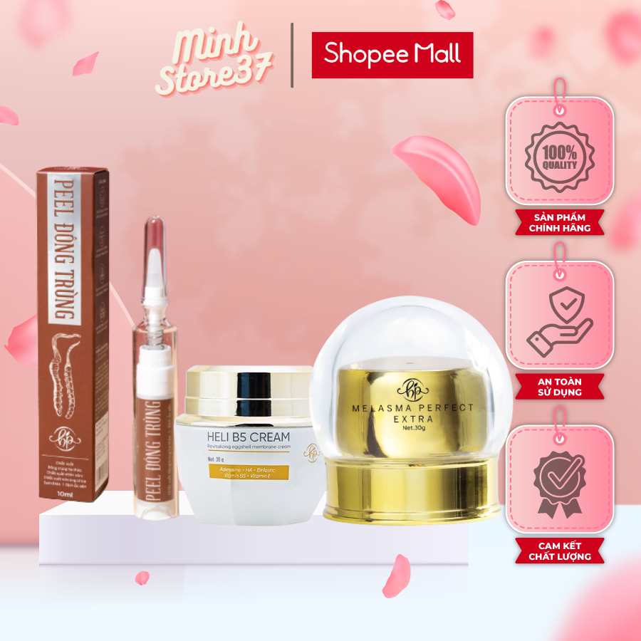 Peel Da Đông Trùng HUYỀN PHI 10ml Và Bộ Dưỡng Phục Hồi Sau Peel Giúp Da Trắng Sáng Se Khít Chân Lông