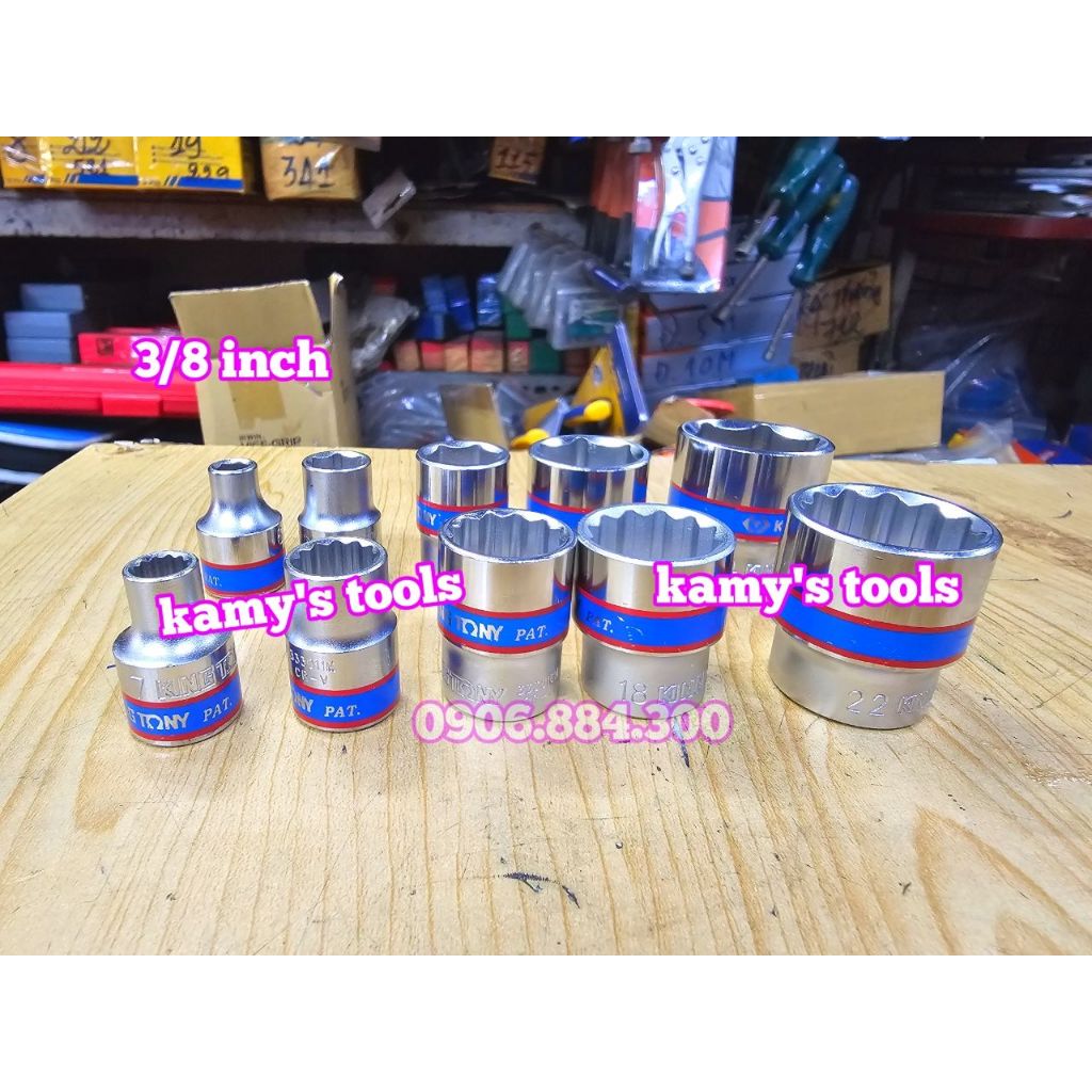 Tuýp trắng 3/8 inch ngắn Kingtony model 3335 và 3330