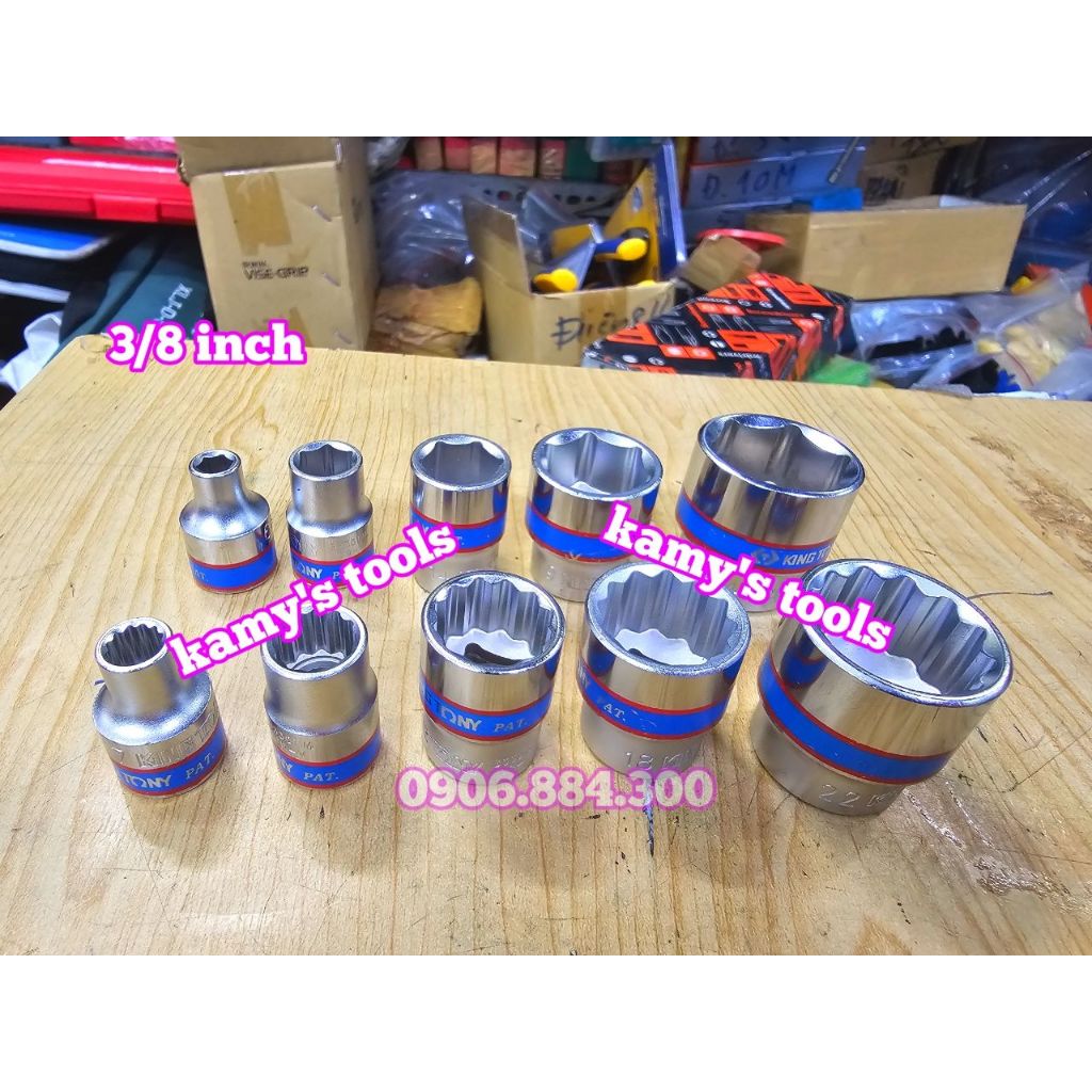 Tuýp trắng 3/8 inch ngắn Kingtony model 3335 và 3330