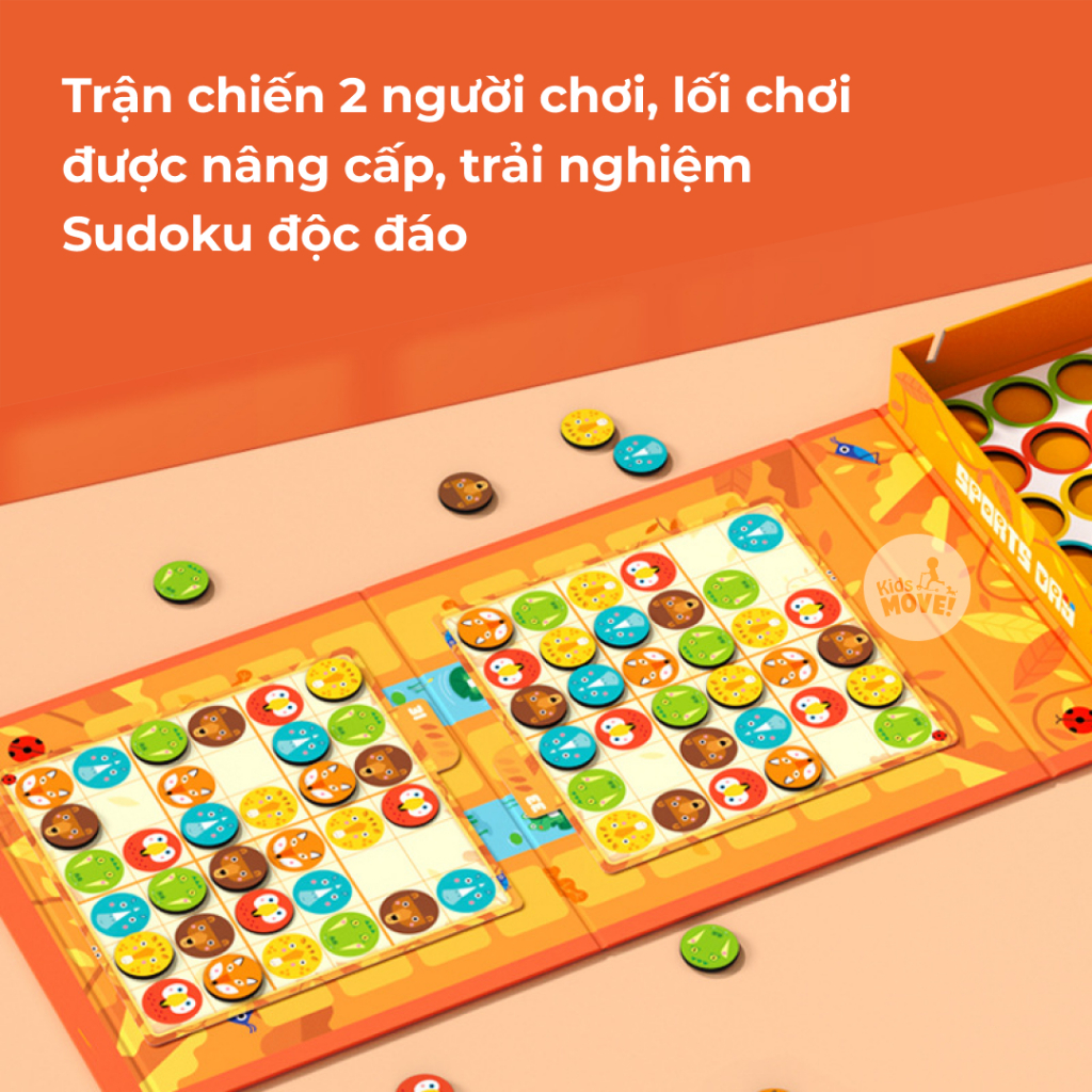 Đồ chơi Sudoku 2 trong 1 cho bé, 4 cấp độ chính hãng Mideer