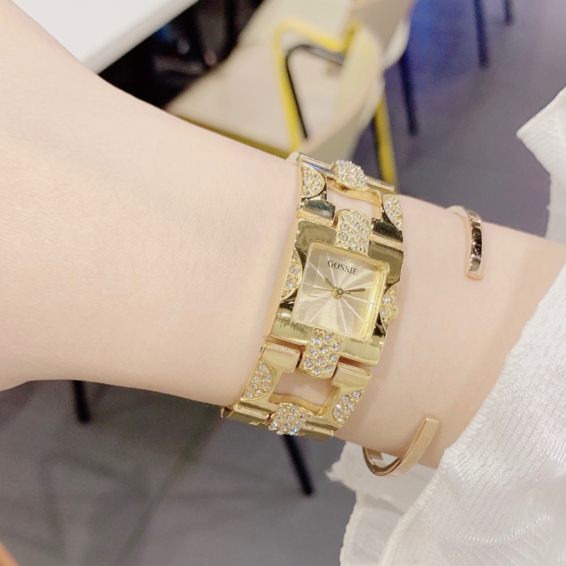 Đồng Hồ Nữ Gossie Xích Vuông 2 Màu Lựa Chọn: Vàng, Trắng