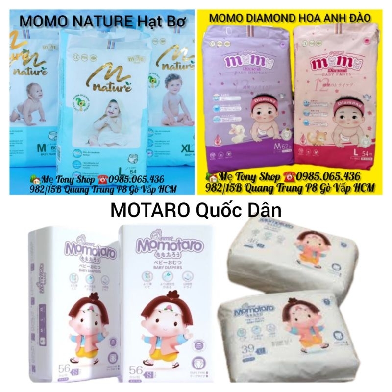 Mua 3Bịch-Tặng BALOBỉm Tã Dán Quần Momo NATURE MomoTARO Momo DIAMOND Đủ