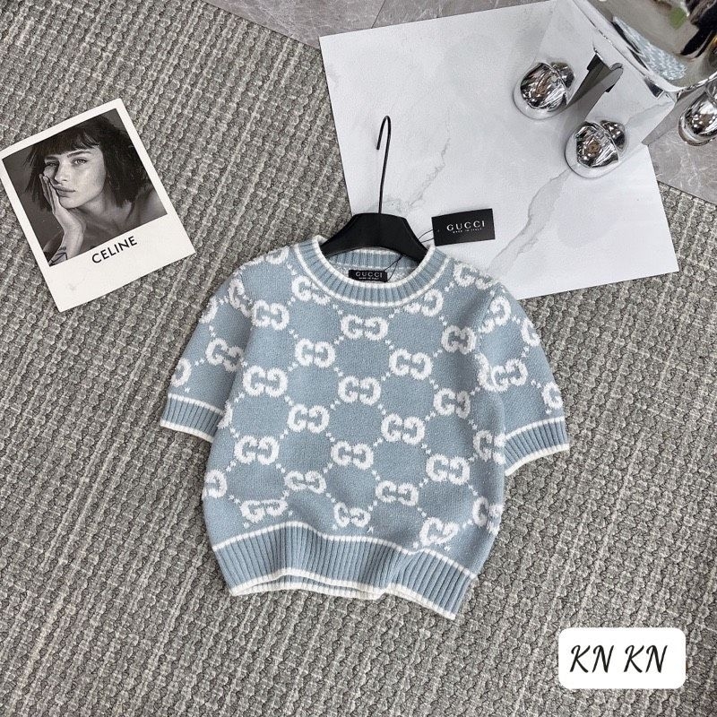 Áo len xanh G ngắn tay hàng QC