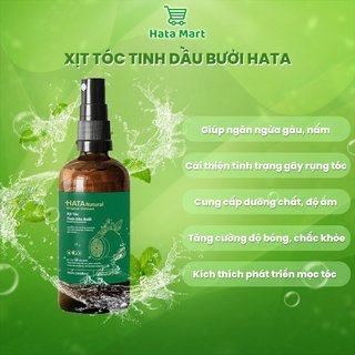 Xịt dưỡng tóc tinh dầu bưởi HATA 100ml, xịt mọc tóc, giảm gãy rụng, làm mềm tóc