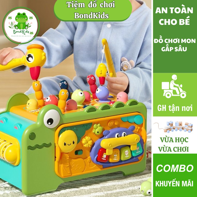 Bộ đồ chơi đập chuột cho bé yêu cực xinh tích hợp bắt sâu, âm nhạc đồ chơi giáo dục sớm cho bé - Bondkids