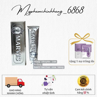 Kem đánh răng marvis bạc whitening mint