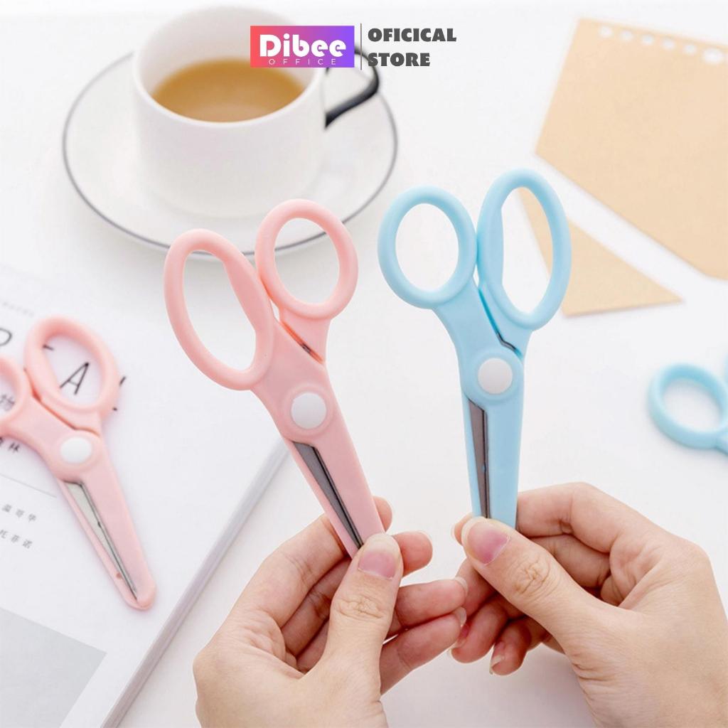 Kéo cắt giấy DiBee, kéo màu pastel sắc bén, tiện lợi, kéo cắt thủ công, đồ dùng văn phòng K84