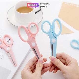 Kéo cắt giấy DiBee, kéo màu pastel sắc bén, tiện lợi, kéo cắt thủ công, đồ dùng văn phòng K84