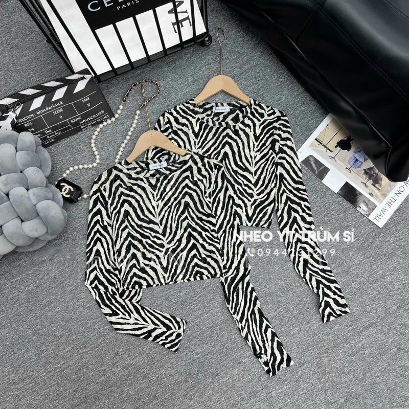 ÁO THUN VẰN DÁNG CROTOP TAY DÀI KIỂU DÁNG SEXY KHUYẾN RŨ