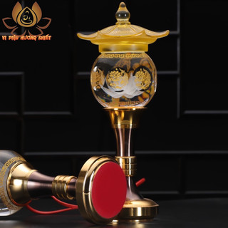 CẶP 2 CÂY ĐÈN LED HOA SEN PHA LÊ THỜ CÚNG TRANG TRÍ