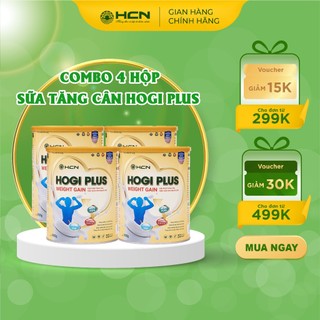 Combo 4 hộp sữa tăng cân hogi plus weight gain lon 900g - giải pháp tăng cân cho người gầy