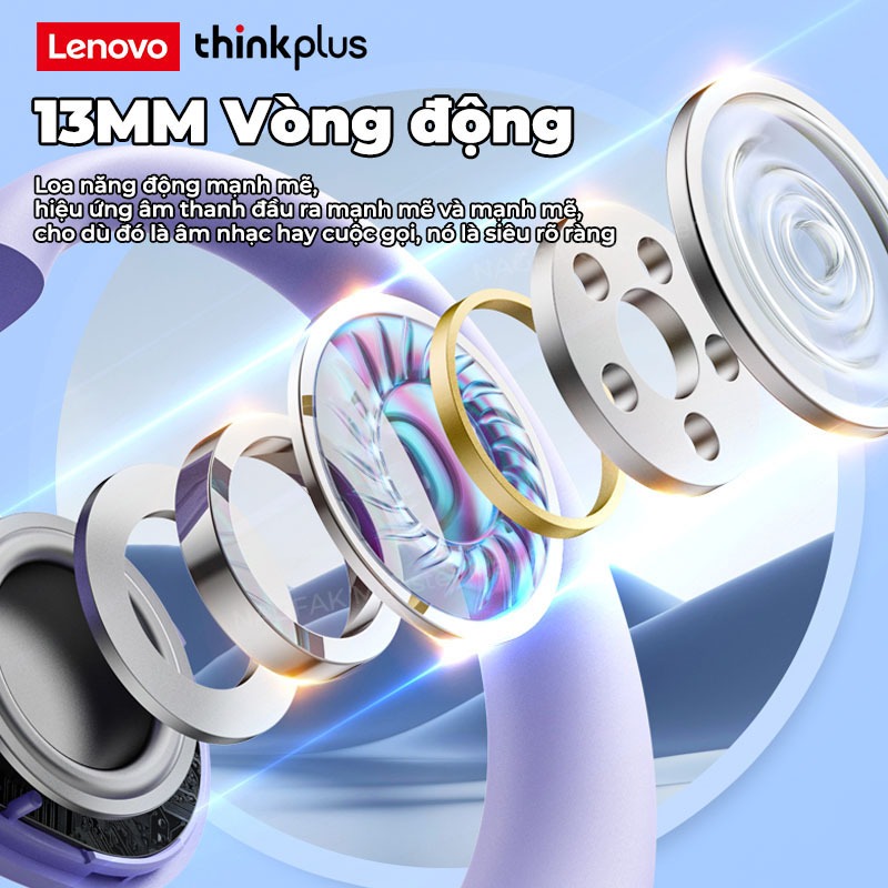 Lenovo Thinkplus X15 PRO Không Dây Tai Nghe Bluetooth V5.4 HD Stereo Chống Ồn Bass có mic
