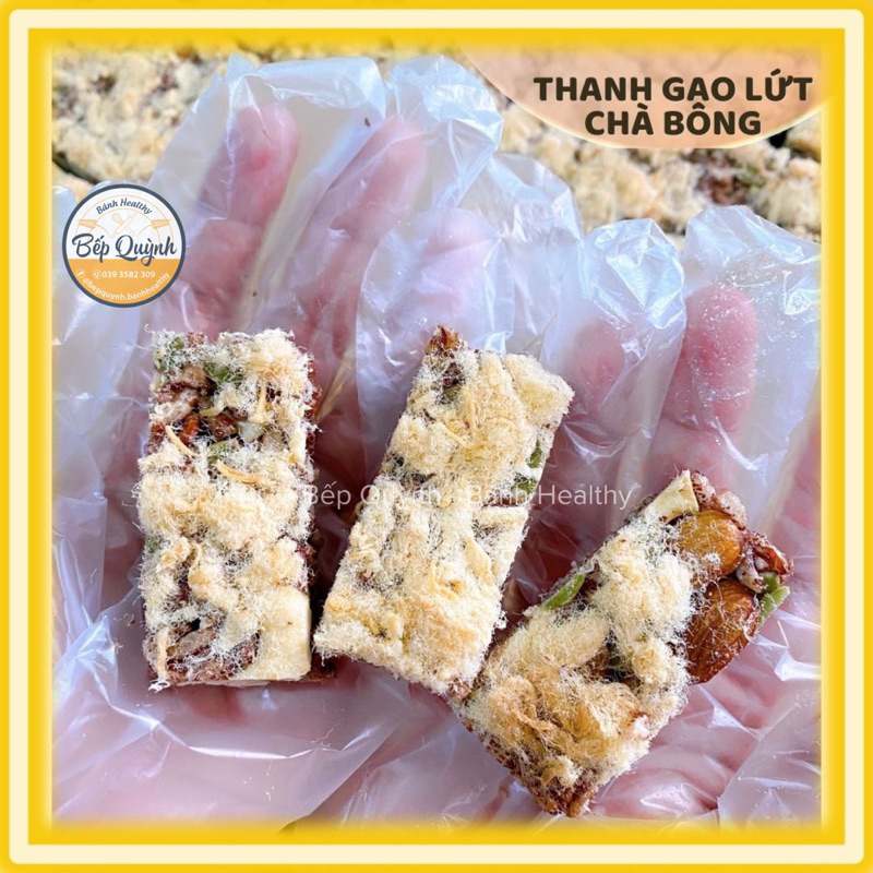 Thanh gạo lứt chà bông - eatclean, ăn kiêng, healthy