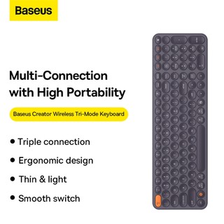 Bàn phím không dây baseus k01a / k01b creator wireless tri-mode keyboard frosted gray mini and compact - 2.4g/bluetooth