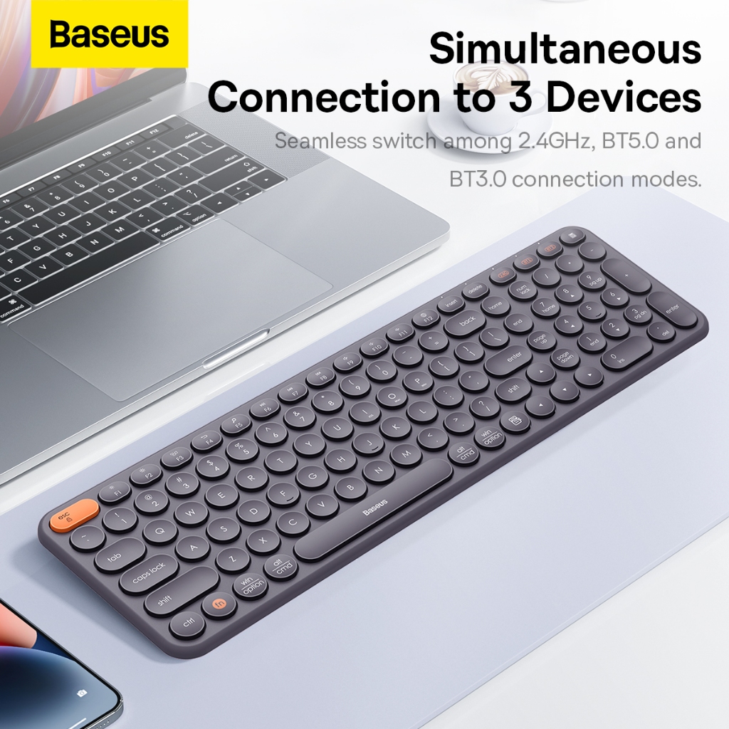 Bàn Phím Không Dây Baseus K01A / K01B Creator Wireless Tri-Mode Keyboard Frosted Gray MINI AND COMPACT - 2.4G/Bluetooth