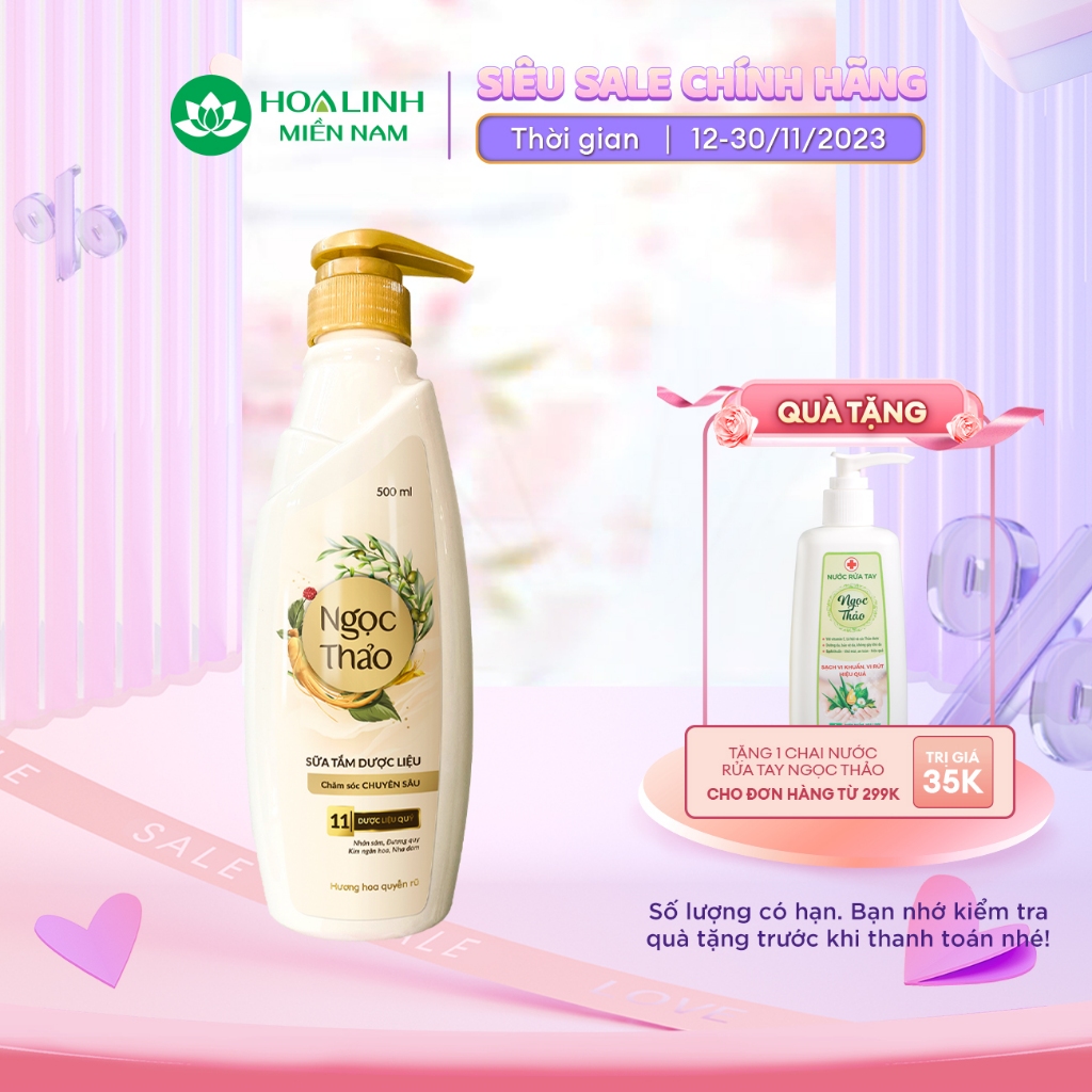 {MỚI} Sữa tắm dược liệu Ngọc Thảo chăm sóc chuyên sâu 300ml