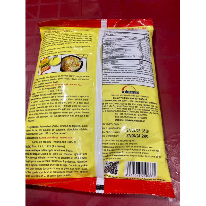 Combo 5 bịch Bột bánh xèo Hương Xưa 500g Mikko