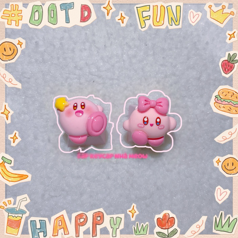 Keycap lẻ Kirby ngôi sao hồng dành cho bàn phím cơ (Mẫu 2)