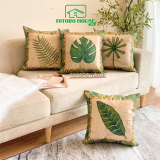 Vỏ gối tựa ghế sofa tựa lưng totoro house vỏ gối vuông 45x45cm in 2 mặt giống nhau