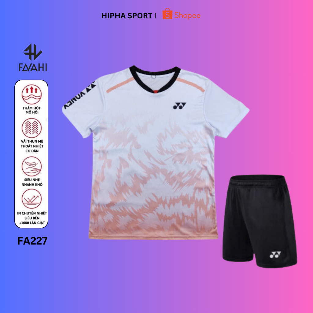Áo cầu lông, quần cầu lông Yonex FA227 chuyên nghiệp mới nhất sử dụng tập luyện và thi đấu cầu lông FAVAHI