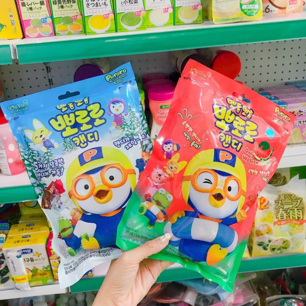 ⚠️T10/2025⚠️Kẹo Mút Pororo Không Sâu Răng,Kẹo Mút Pororo Mix 5 Vị Hoa Quả Tươi, Kẹo Mút Pororo Vị Dưa Hấu, Gói 132g