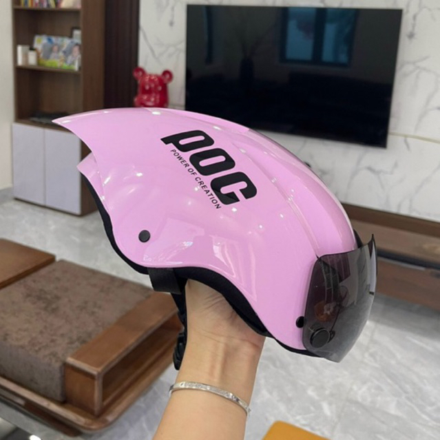 Mũ bảo hiểm 1/2 Poc01 đi xe đạp, xe máy, kính bấm chắc chắn