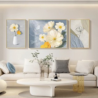 Bộ 3 Tranh Treo Tường Tráng Gương Cao Cấp Phong Cảnh Và Hoa Trang Trí Nhà, Quán Cà Phê Hiện Đại