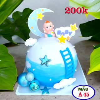 Bánh sinh nhật giả hình cầu mầu xanh, bánh gato giả vờ