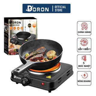 Bếp điện pha cafe, bếp điện đa năng DORON 1500W 5 mức điều chỉnh nhiệt, nóng nhanh giữ nhiệt lâu
