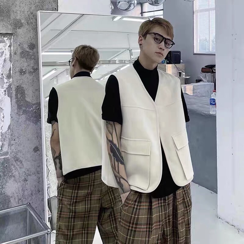 Áo khoác gile kaki trơn