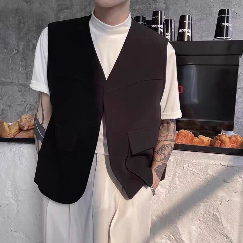 Áo khoác gile kaki trơn