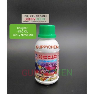 Dung dịch long clean xử lý nước hồ cá - khử clo cho hồ cá