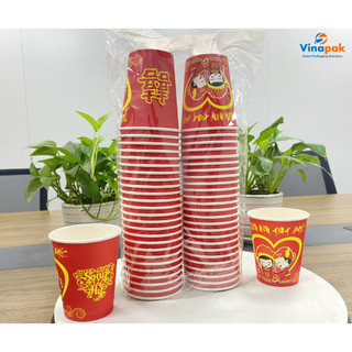 Set 1000 Cốc Giấy Đám Cưới in chữ Việt Nam, Dùng 1 lần thân thiện cho đám cưới, đám hỏi, ngày vui.