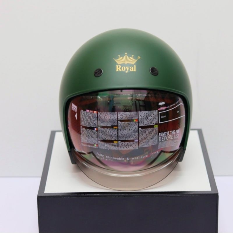 Mũ bảo hiểm Royal kính âm M139 chính hãng - Nón bảo hiểm Kính âm royal139 màu xanh lính
