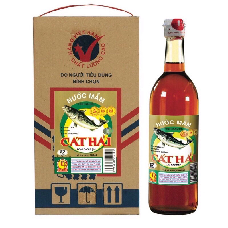 Combo 4 chai /1 thùng Mắm Cát Hải 650ml