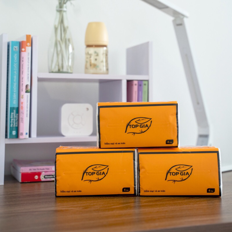 Khăn giấy đa năng TopGiaKids 4 lớp siêu dai, giấy cam