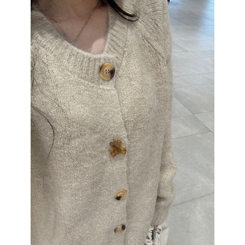 Áo Khoác Cardigan Len Cao Cấp Khuy Gấu Phong Cách Hàn Quốc 🇰🇷
