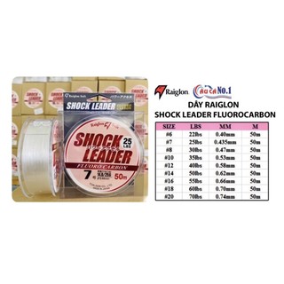 Dây câu làm thẻo raiglon shock leader fluorocarbon 50m