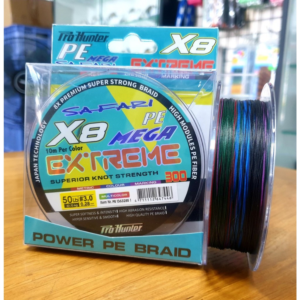 DÂY PE NỔI LÕI 9 SỢI BỆN PROHUNTER PE MEGA SAFARI EXTREME PE X8 300M - 600M - 1200M
