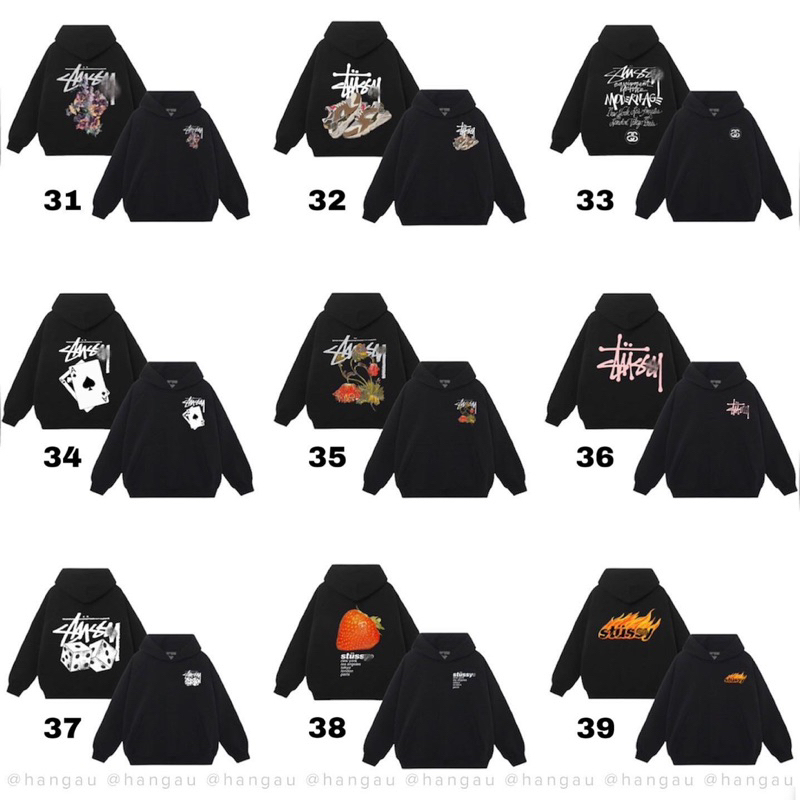 Áo Hoodie STUSSY Đen💕FREESHIP💕 Giới Tính Nam Nữ Áo Nỉ Unisex Form Rộng phong thái Hàn Quốc - Đồ đôi