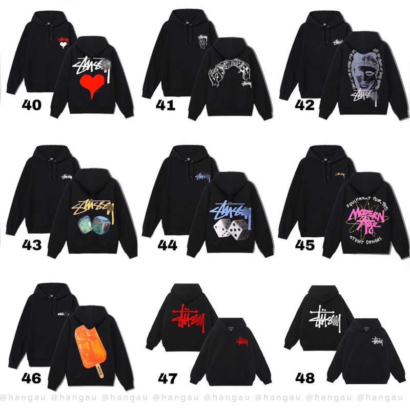 Áo Hoodie STUSSY Đen💕FREESHIP💕 Giới Tính Nam Nữ Áo Nỉ Unisex Form Rộng phong thái Hàn Quốc - Đồ đôi